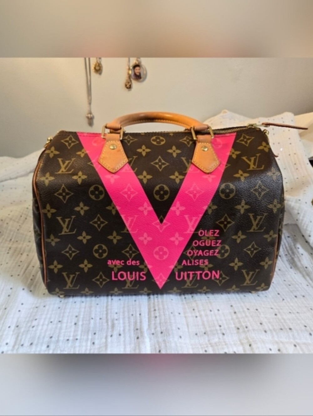 Authentic Louis Vuitton Monogram Canvas & Grenade V Speedy 30